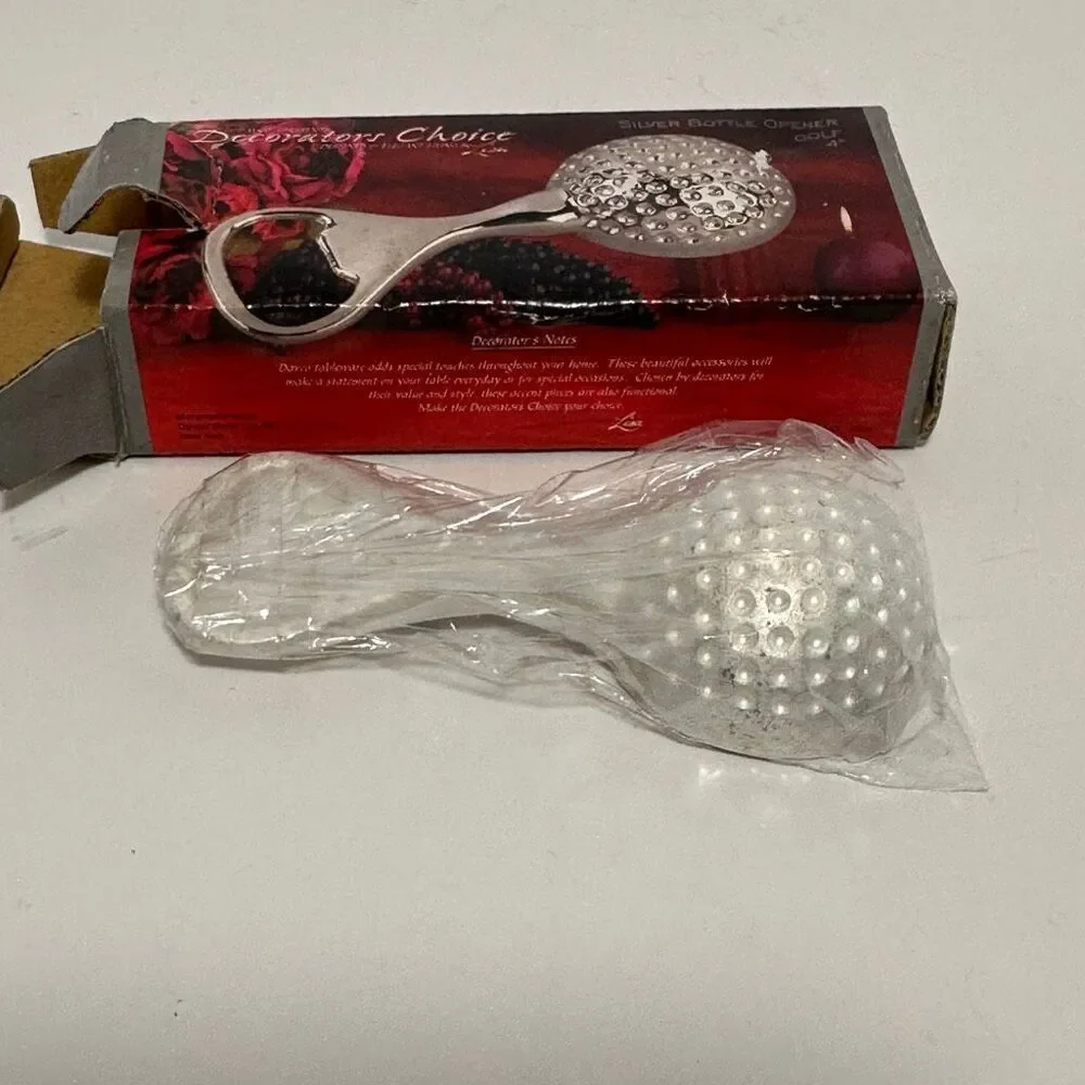 Vintage Davco Decorators Choice Silver-Plated Golf Ball Bottle Opener